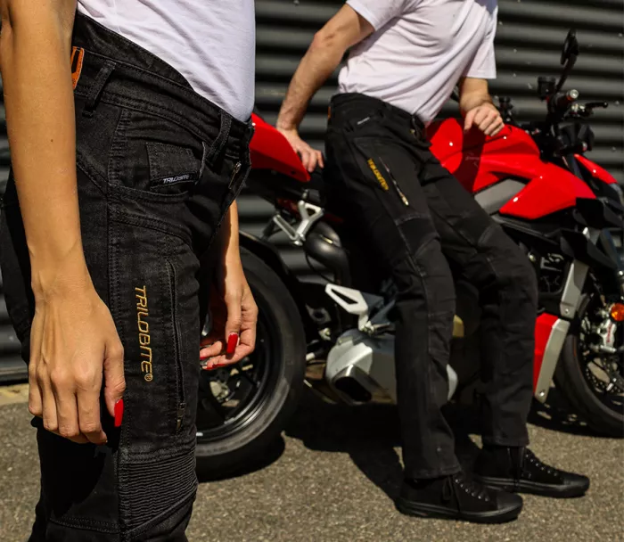 Jeansy motocyklowe męskie Trilobite Parado doublelayer AAA regular fit black level 2