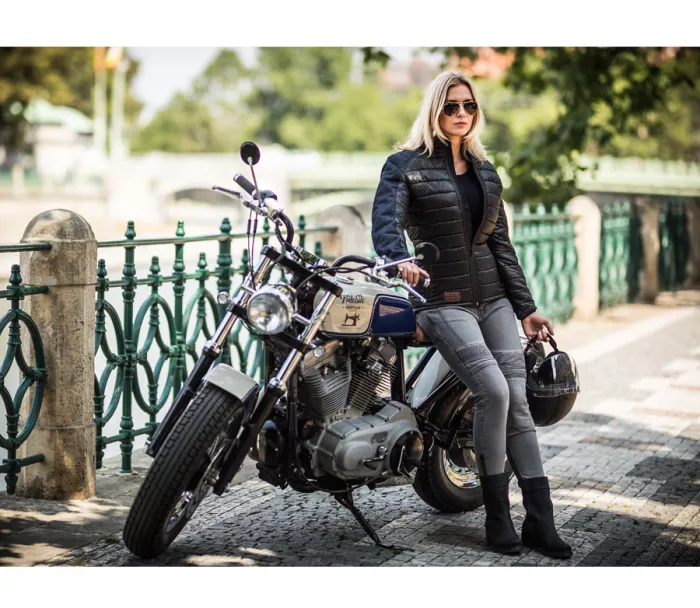 Damskie jeansy motocyklowe Trilobite Micas Urban szare rozmiar 28