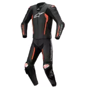 Dwuczęściowy kombinezon skórzany Alpinestars Missile V2 black/red fluo