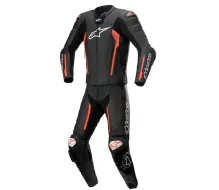 Dwuczęściowy kombinezon skórzany Alpinestars Missile V2 black/red fluo