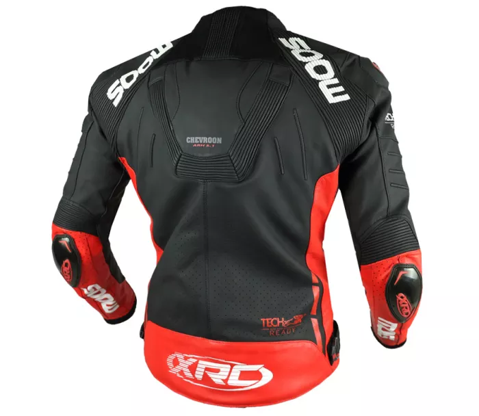 XRC Moos 2.0 HLT men leather jacket blk/red/wht vel. 56