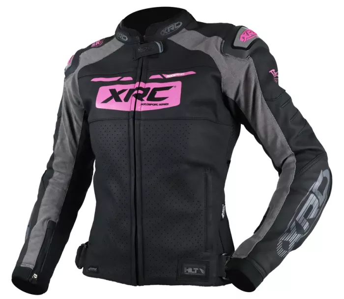 XRC Moos 2.0 HLT ladies leather jacket blk/pink/grey vel. 52