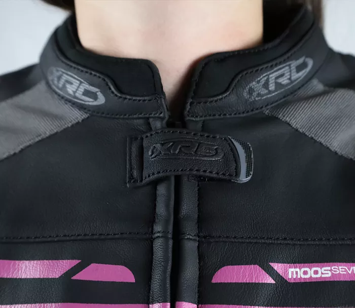 XRC Moos 2.0 HLT ladies leather jacket blk/pink/grey vel. 52