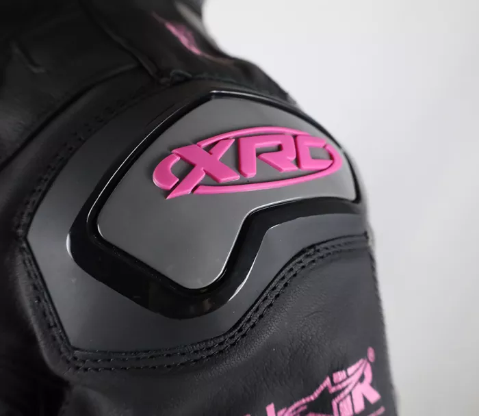 XRC Moos 2.0 HLT ladies leather jacket blk/pink/grey vel. 52