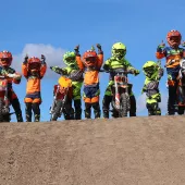 Dziecięce rękawice motocrossowe XRC MX Pablo fluo/szary