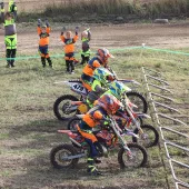 Dziecięce rękawice motocrossowe XRC MX Pablo niebieski/pomarańczowy