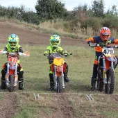 Dziecięce rękawice motocrossowe XRC MX Pablo niebieski/pomarańczowy