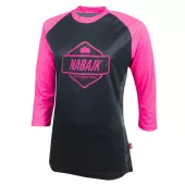 Koszulka dziewczęca Nabajk Ancze jersey 3/4 sleeve black/pink