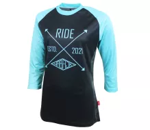 Damska koszulka Nabajk Pradeed 3/4 sleeve black/turquoise