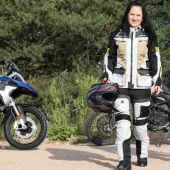 Spodnie motocyklowe damskie Nazran Moritz W jasnoszare/czarne