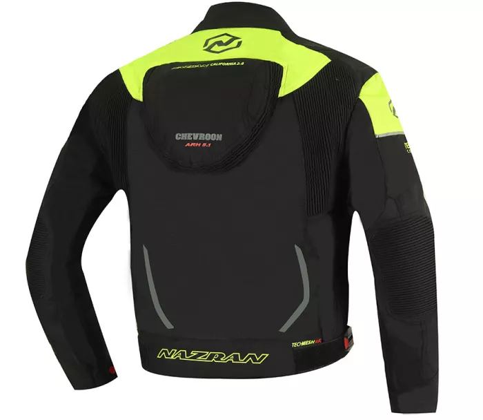 Kurtka motocyklowa Nazran California 2.0 czarna / fluo kompatybilna z Tech-air rozmiar L