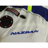 Kurtka motocyklowa Nazran Cavell Dakar biało-niebieska/szara kompatybilna z Tech-Air®