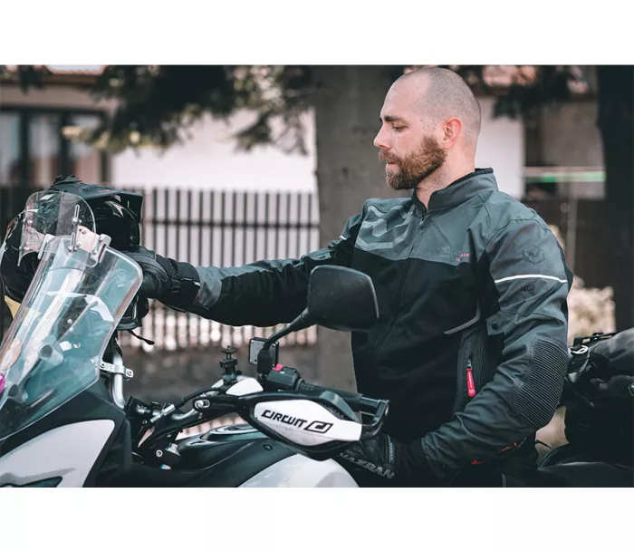 Kurtka motocyklowa Nazran California 2.0 czarno-szara, kompatybilna z Tech-air