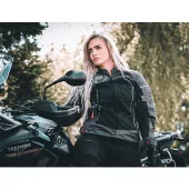 Damska kurtka motocyklowa Nazran California 2.0 czarno-szara kompatybilna z Tech-air