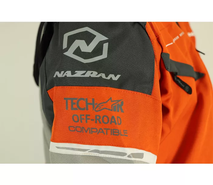 Kurtka motocyklowa Nazran Cavell Dakar pomarańczowo-szara kompatybilna z Tech-Air®