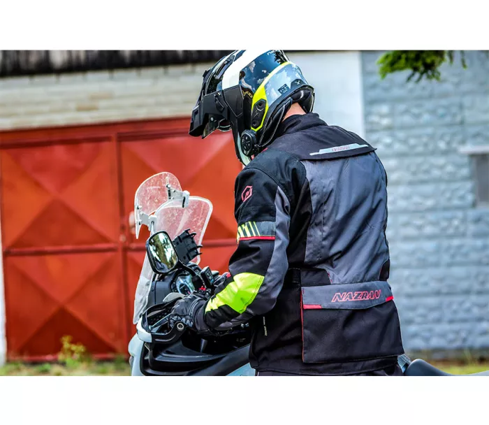 Kurtka motocyklowa Nazran Moritz 2.0 czarna / szara / fluo