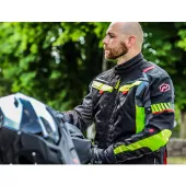 Kurtka motocyklowa Nazran Moritz 2.0 czarna / szara / fluo