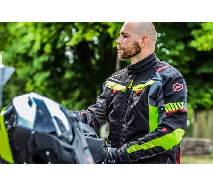 Kurtka motocyklowa Nazran Moritz 2.0 czarna / szara / fluo
