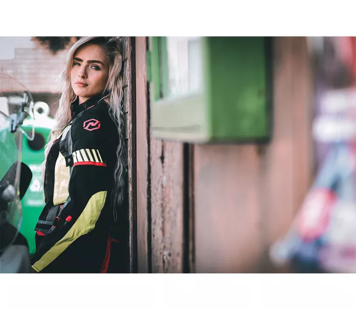 Damska kurtka motocyklowa Nazran Moritz 2.0 czarna / szara / fluo