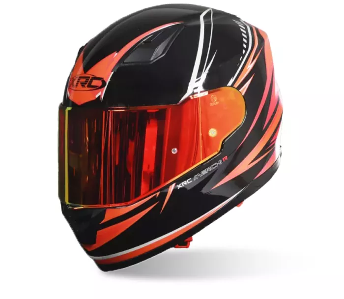 Kask motocyklowy XRC Merchi R czarny / pomarańczowy / szary rozmiar XL