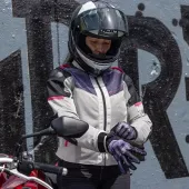 Macna Orcano 2.0 light grey/black/pink lady jacket vel. M