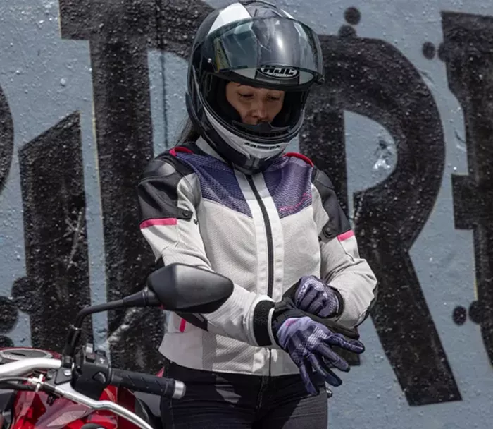 Macna Orcano 2.0 light grey/black/pink lady jacket vel. M