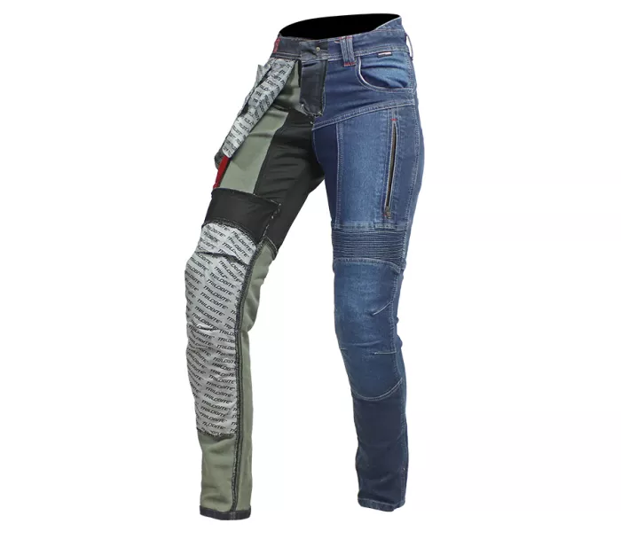 Damskie dżinsy motocyklowe Trilobite Parado monolayer AAA slim fit blue (Rozszerzony)