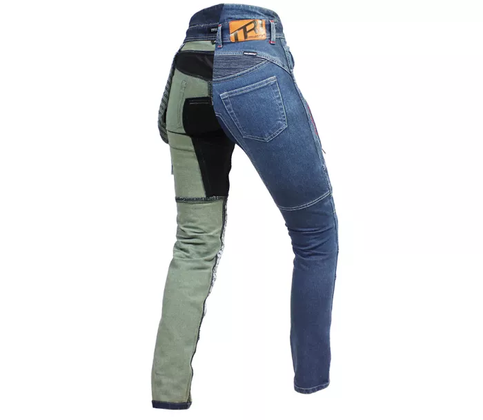 Damskie dżinsy motocyklowe Trilobite Parado monolayer AAA slim fit blue (Rozszerzony)
