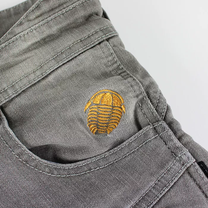 Damskie jeansy motocyklowe Kevlar Trilobite Parado szare (przedłużone) rozmiar 36