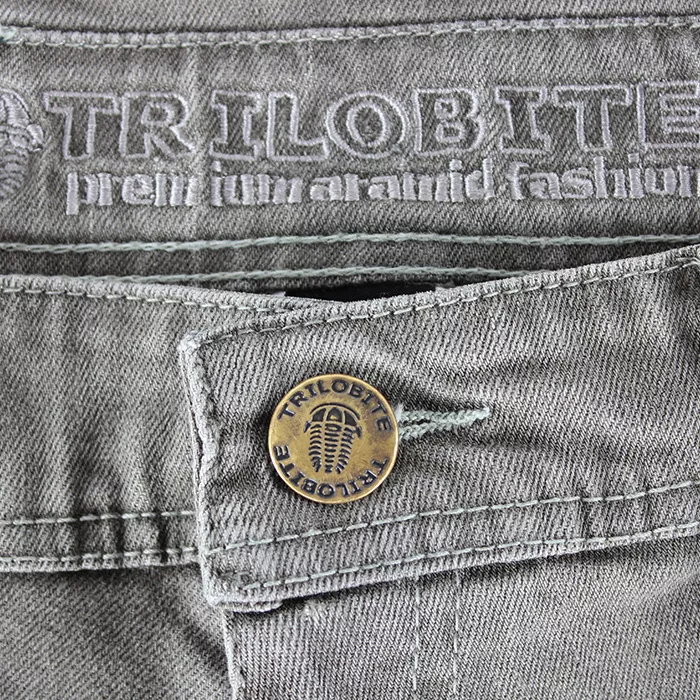Damskie jeansy motocyklowe Kevlar Trilobite Parado szare (przedłużone) rozmiar 36