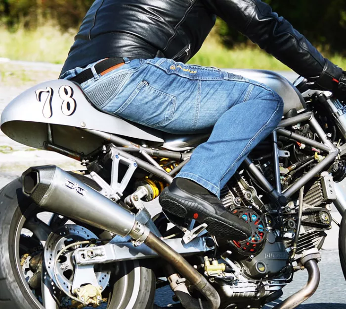 Jeansy Kevlar motocyklowe Trilobite Parado niebieskie SLIM (przedłużone) rozmiar 32