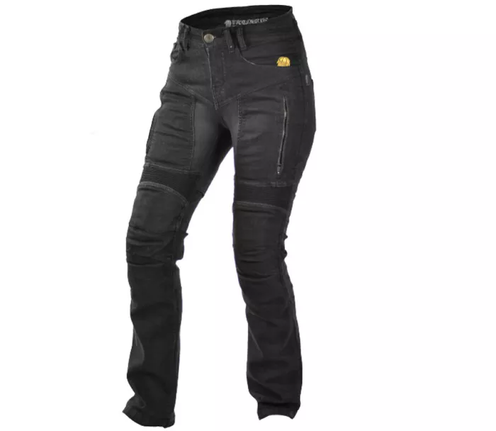 Damskie jeansy Kevlar motocyklowe Trilobite Parado czarne (przedłużone) rozmiar 34