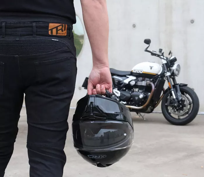 Spodnie motocyklowe Trilobite Parado doublelayer AAAA slim fit men jeans black level 2 (rozszerzony)