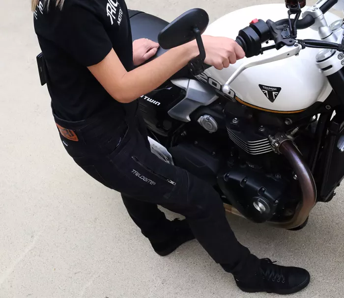 Jeansy damskie Trilobite Parado doublelayer AAAA slim fit black level 2