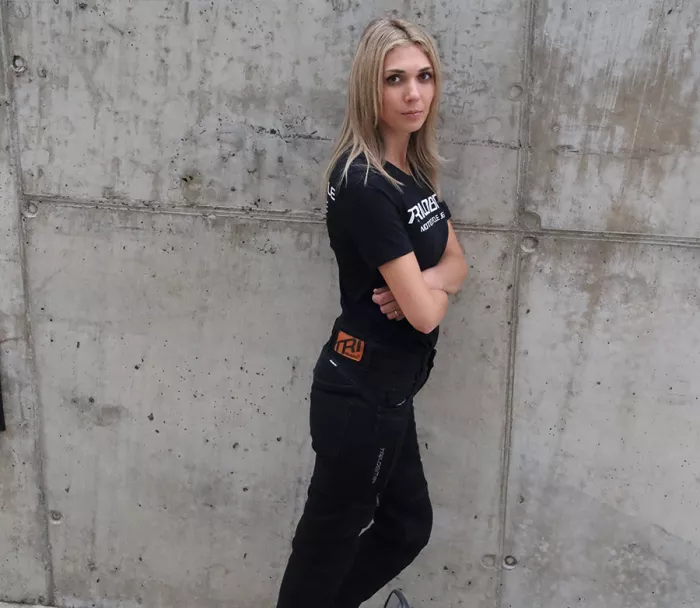 Jeansy damskie Trilobite Parado doublelayer AAAA slim fit black level 2