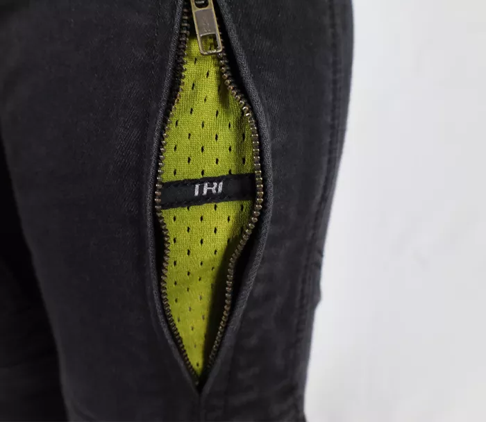 Jeansy motocyklowe męskie Trilobite Parado doublelayer AAA skinny fit black level 2