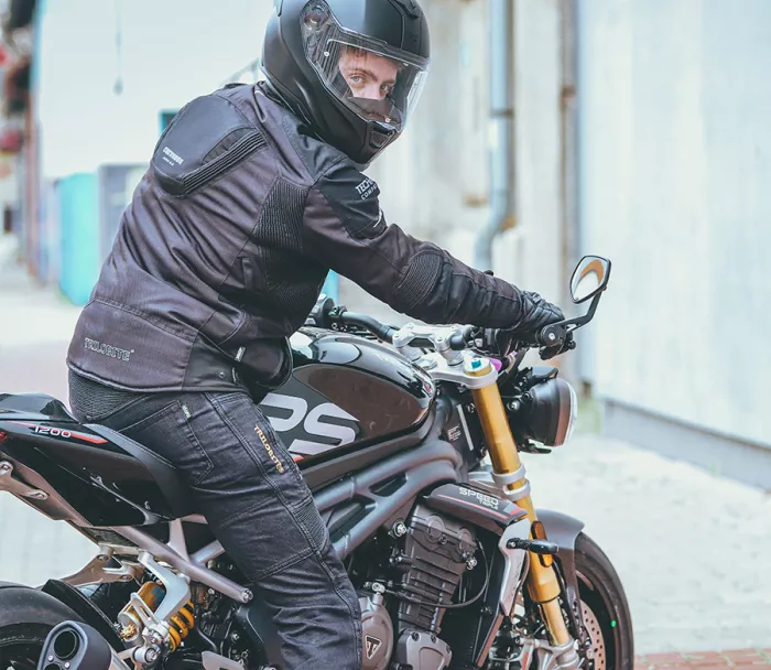 Jeansy Kevlar motocyklowe Trilobite 661 Parado czarne SLIM