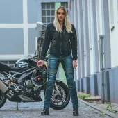 Damskie jeansy Kevlar na motocykl Trilobite 661 Parado niebieskie