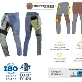 Jeansy motocyklowe męskie Trilobite Parado doublelayer AAA regular fit black level 2