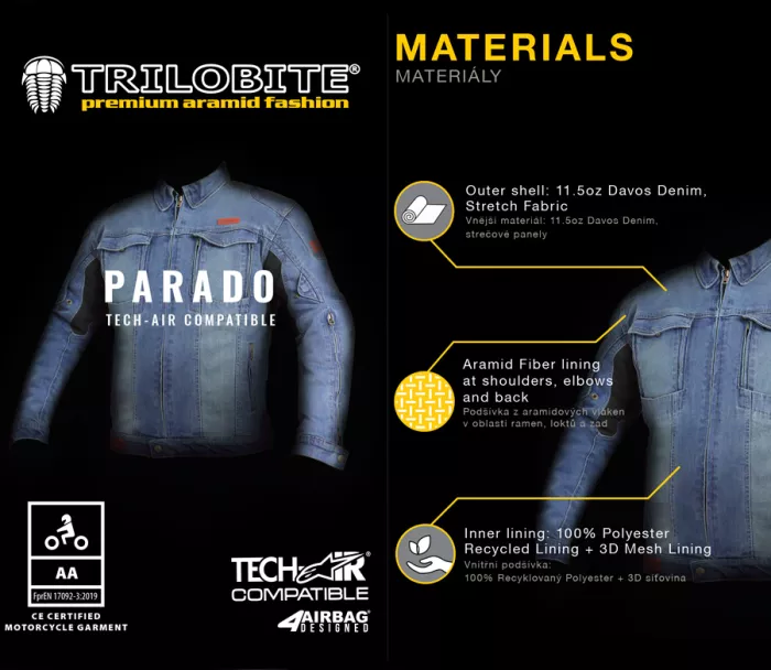 Kurtka motocyklowa Trilobite Parado Tech-Air niebieska
