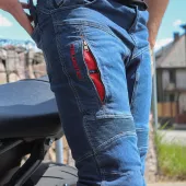 Spodnie motocyklowe Trilobite Parado monolayer AAA slim fit blue (Rozszerzony)