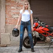 Damskie dżinsy motocyklowe Trilobite Parado monolayer AAA slim fit blue (Rozszerzony)