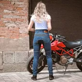 Damskie dżinsy motocyklowe Trilobite Parado monolayer AAA slim fit blue (Rozszerzony)