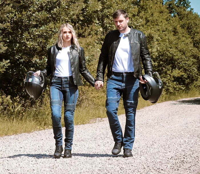 Damskie dżinsy motocyklowe Trilobite Parado monolayer AAA slim fit blue (Rozszerzony)