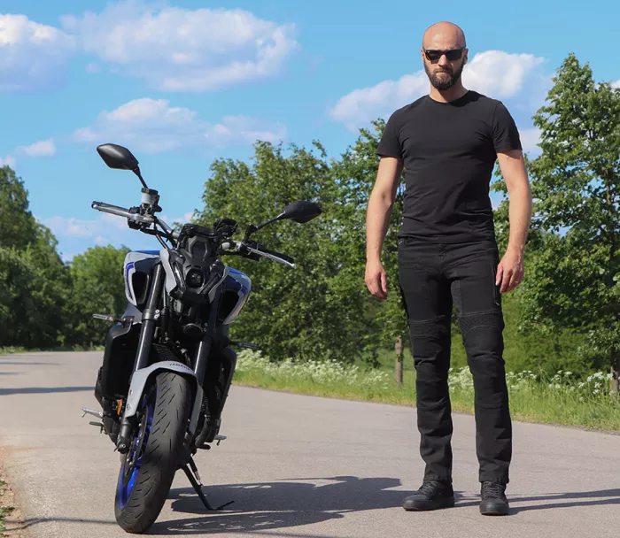 Dżinsy motocyklowe Trilobite Parado monolayer AAA slim fit black