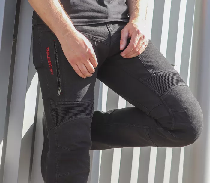 Dżinsy motocyklowe Trilobite Parado monolayer AAA slim fit black