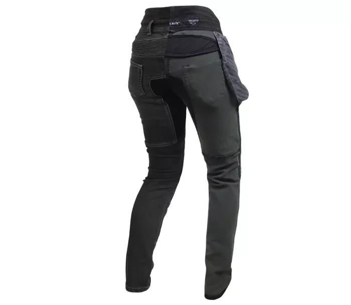 Damskie jeansy motocyklowe Trilobite Parado monolayer AAA slim fit ladies jeans black (Rozszerzony)
