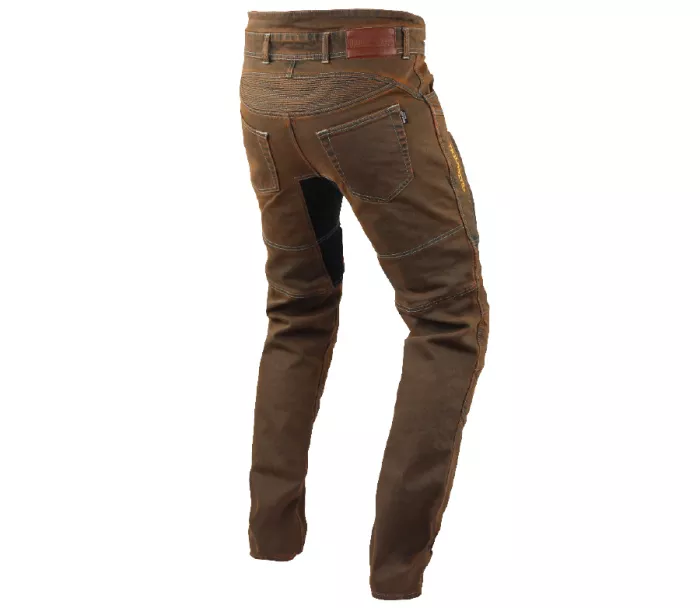 Jeansy Kevlar do motocykla Trilobite Parado rdzawobrązowe (przedłużone)
