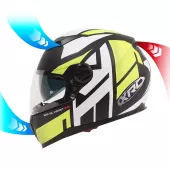 Kask motocyklowy XRC Silverstone matowy czarno/biało/żółty