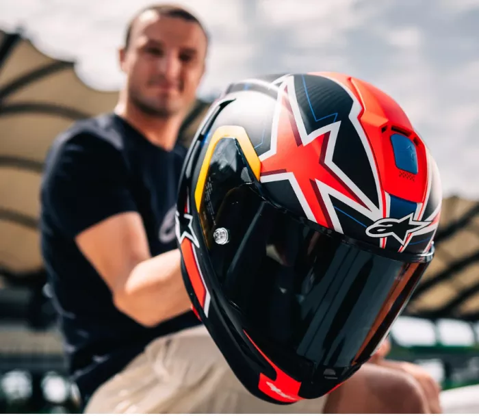 Kask integralny Alpinestars Supertech R10 Miller carbon/red matt